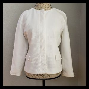 Liz Claiborne White Collarless Summer Jacket